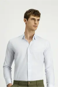 Kiğılı Long Sleeve slim Fit Narrow Kesim Printed Cotton Shirt - Image 3