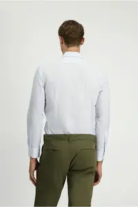 Kiğılı Long Sleeve slim Fit Narrow Kesim Printed Cotton Shirt - Image 4
