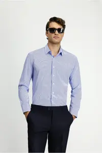 Kiğılı Long Sleeve slim Fit Narrow Kesim Printed Cotton Shirt - Image 3