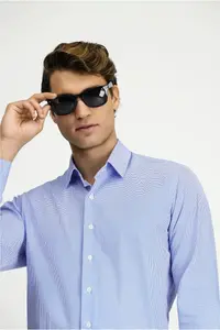 Kiğılı Long Sleeve slim Fit Narrow Kesim Printed Cotton Shirt - Image 4