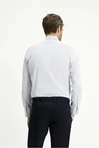 Kiğılı Long Sleeve Slim Fit Slim Fit Cotton Striped Classic Shirt - Image 4