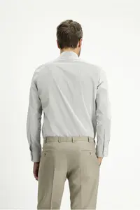Kiğılı Long Sleeve Slim Fit Slim Fit Cotton Striped Classic Shirt - Image 4