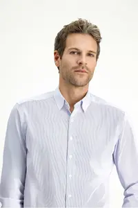 Kiğılı Long Sleeve Slim Fit Slim Fit Cotton Striped Classic Shirt
