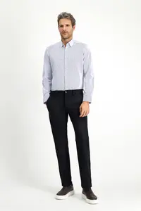 Kiğılı Long Sleeve Slim Fit Slim Fit Cotton Striped Classic Shirt - Image 2