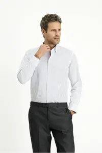 Kiğılı Long Sleeve Slim Fit Slim Fit Classic Striped Cotton Shirt