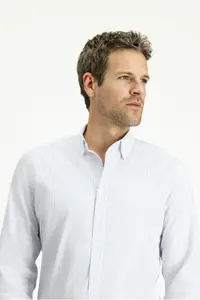 Kiğılı Long Sleeve Slim Fit Slim Fit Classic Striped Cotton Shirt - Image 3