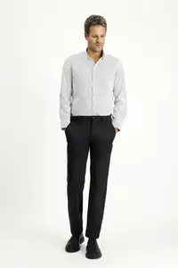Kiğılı Long Sleeve Slim Fit Slim Fit Classic Striped Cotton Shirt - Image 2