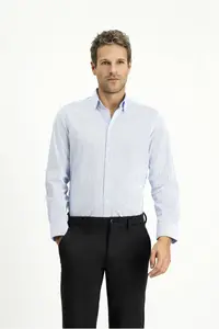 Kiğılı Long Sleeve Slim Fit Slim Fit Classic Striped Cotton Shirt - Image 2