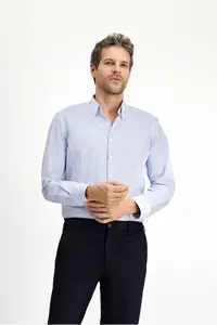 Kiğılı Long Sleeve Slim Fit Slim Fit Classic Plaid Cotton Shirt