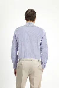Kiğılı Long Sleeve Slim Fit Slim Fit Classic Plaid Cotton Shirt - Image 4