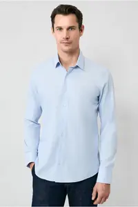 Kiğılı Long Sleeve Slim Fit Slim Fit Cotton Classic Striped Shirt - Image 2