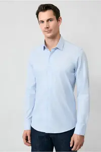 Kiğılı Long Sleeve Slim Fit Slim Fit Cotton Classic Striped Shirt - Image 3