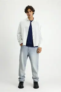 Kiğılı Long Sleeve Oversized Thick Ribbed Cotton Shirt - Image 2