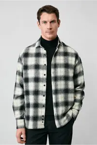 Kiğılı Long Sleeve Oversize Extra Comfortable Fit Plaid Cotton Lumberjack Winter Shirt - Image 3