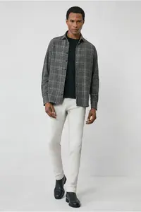 Kiğılı Long Sleeve Oversize Extra Comfortable Fit Plaid Cotton Lumberjack Winter Shirt - Image 7