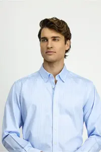 Kiğılı Long Sleeve Classical Striped Cotton Shirt - Image 4