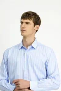 Kiğılı Long Sleeve Regular Fit Striped Cotton Shirt - Image 3