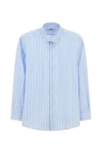 Kiğılı Long Sleeve Regular Fit Striped Cotton Shirt - Image 7