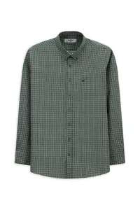 Kiğılı Long Sleeve Regular Fit Plaid Button Collar Pocket Cotton Shirt - Image 7