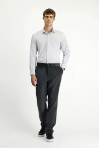 Kiğılı Long Sleeve Slim Fit Slim Fit Classic Striped Cotton Shirt - Image 2