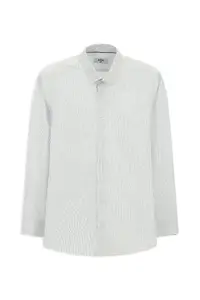 Kiğılı Long Sleeve Slim Fit Slim Fit Classic Striped Cotton Shirt - Image 7