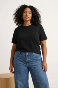 Trendyol Curve White-Gray-Navy Blue 3 Sets Paket Plus Size T-Shirt - Image 3