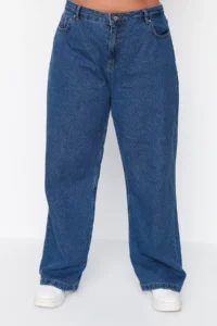 Trendyol Curve Mavi High Waist Wide Leg Plus Size Wide Leg jeans - Image 3
