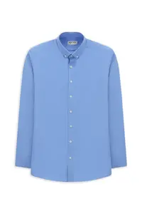 Kiğılı Long Sleeve Regular Fit Button Collar Cotton Easy-Iron Shirt