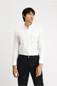 Kiğılı Long Sleeve slim Fit Narrow Kesim dobby Cotton Shirt - Image 2