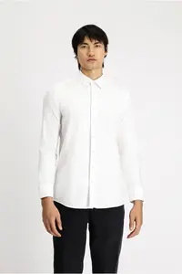 Kiğılı Long Sleeve slim Fit Narrow Kesim dobby Cotton Shirt - Image 3