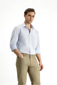 Kiğılı Long Sleeve Slim Fit Slim Fit Classic Patterned Cotton Shirt