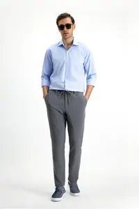 Kiğılı Long Sleeve Slim Fit Slim Fit Classic Patterned Cotton Shirt - Image 2