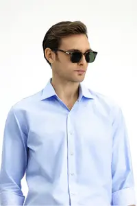 Kiğılı Long Sleeve Slim Fit Slim Fit Classic Patterned Cotton Shirt - Image 3