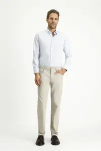 Kiğılı Long Sleeve Slim Fit Slim Fit Non Iron Classic Patterned Cotton Shirt - Image 2