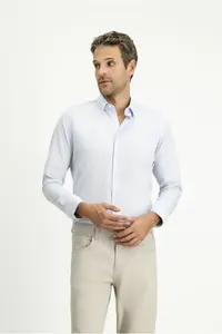 Kiğılı Long Sleeve Slim Fit Slim Fit Non Iron Classic Patterned Cotton Shirt - Image 3
