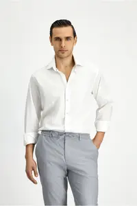 Kiğılı Long Sleeve Classical Patterned Cotton Shirt
