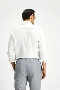 Kiğılı Long Sleeve Classical Patterned Cotton Shirt - Image 4