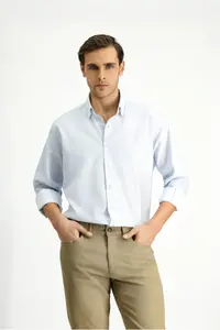 Kiğılı Long Sleeve Classical Patterned Cotton Shirt - Image 2