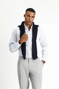Kiğılı Long Sleeve Regular Fit Non Iron Dobby Cotton Shirt - Image 2