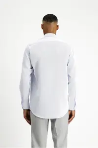 Kiğılı Long Sleeve Regular Fit Non Iron Dobby Cotton Shirt - Image 5