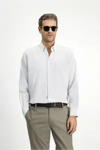 Kiğılı Long Sleeve Classic Patterned Cotton Easy-Iron Shirt