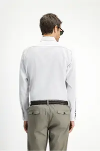 Kiğılı Long Sleeve Classic Patterned Cotton Easy-Iron Shirt - Image 4