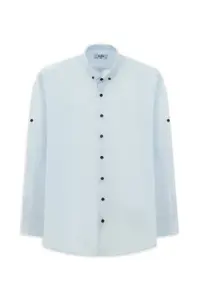 Kiğılı Long Sleeve Regular Fit Button Collar Cotton Shirt - Image 7