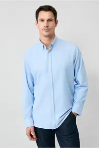 Kiğılı Long Sleeve Regular Fit Button Collar Cotton Easy-Iron Oxford 4 Season Shirt - Image 3