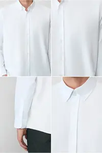 Kiğılı Long Sleeve Regular Fit Button Collar Cotton Easy-Iron Oxford 4 Season Shirt - Image 7