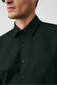 Kiğılı Long Sleeve Regular Fit Classic Collar Cotton Easy to Iron Pocket Oxford 4 Season Shirt - Image 2