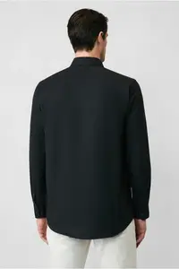 Kiğılı Long Sleeve Regular Fit Classic Collar Cotton Easy to Iron Pocket Oxford 4 Season Shirt - Image 7