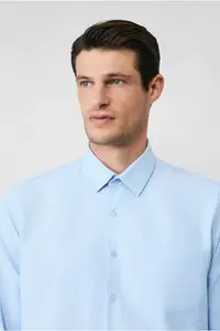 Kiğılı Long Sleeve Regular Fit Classic Collar Cotton Easy to Iron Pocket Oxford 4 Season Shirt - Image 3