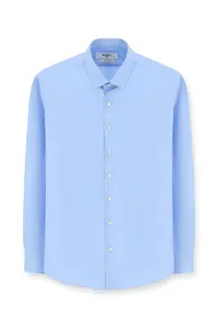 Kiğılı Long Sleeve Slim Fit Narrow Cut Classic Nano Care Water Repellent Stain Resistant 4 Seasons Cotton Shirt - Image 5