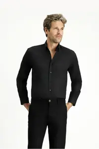 Kiğılı Long Sleeve Slim Fit Button Collar Cotton Easy-Iron Oxford Shirt for 4 Seasons